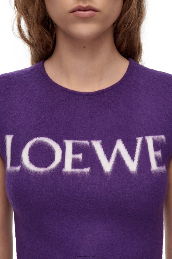 Loewe Жене мајица без рукава од вуне љубичаста HJTY907