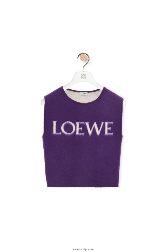 Loewe Жене мајица без рукава од вуне љубичаста HJTY907