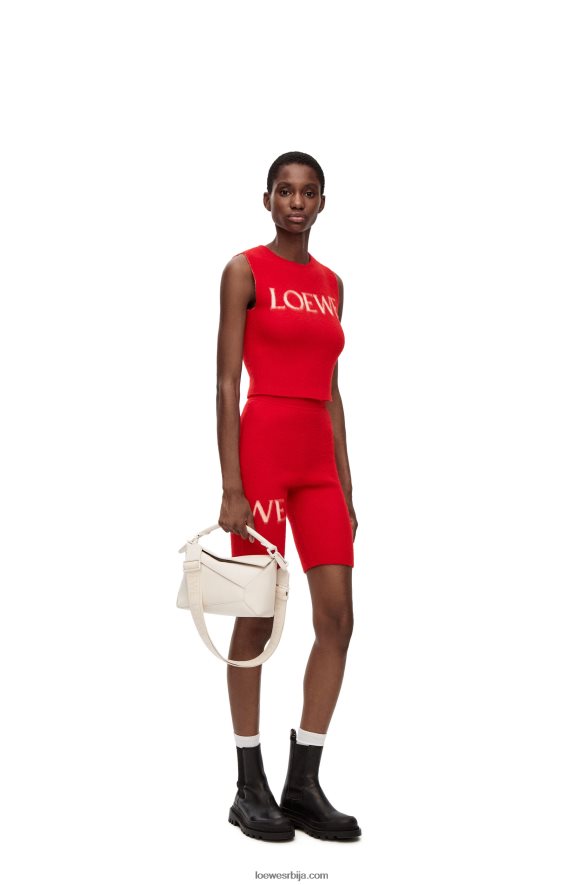 Loewe Жене мајица без рукава од вуне црвена HJTY908