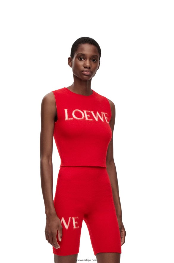 Loewe Жене мајица без рукава од вуне црвена HJTY908