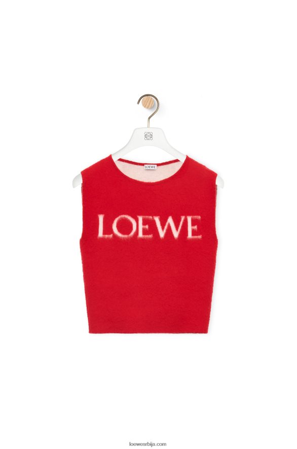 Loewe Жене мајица без рукава од вуне црвена HJTY908
