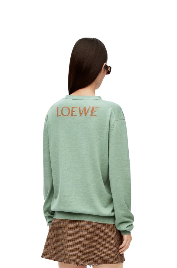 Loewe Жене Хеен кардиган од вуне аниса зелено HJTY1027