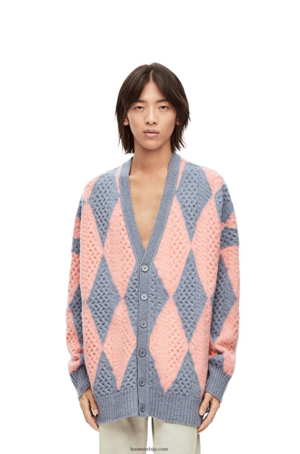 Loewe Жене кардиган са дијамантима од вуне лис/лосос HJTY1028