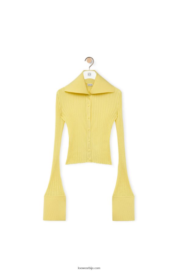 Loewe Жене кардиган од вискозе киселина жута HJTY849