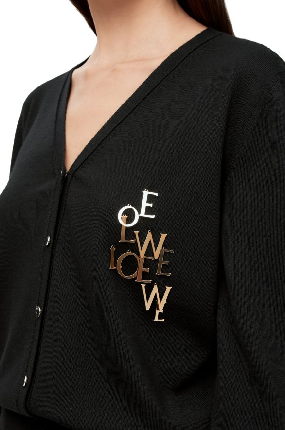 Loewe Жене шарм кардиган од вуне црн HJTY960