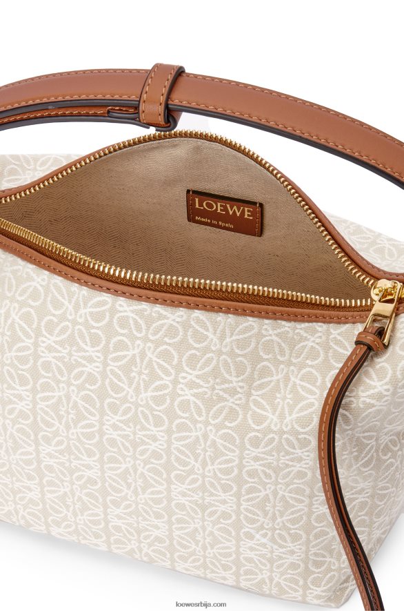 Loewe Жене мала куби торба од анаграм жакарда и телеће коже екру/тан HJTY463