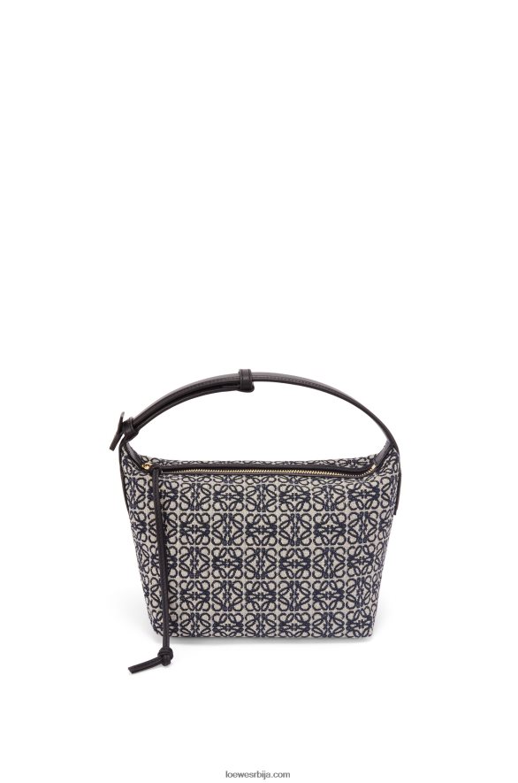 Loewe Жене мала куби торба од анаграм жакарда и телеће коже морнарско/црна HJTY518