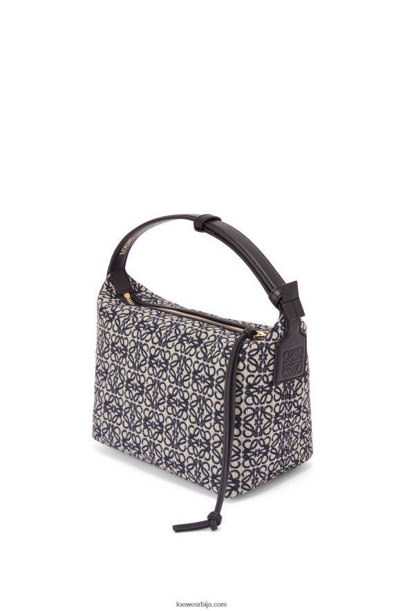 Loewe Жене мала куби торба од анаграм жакарда и телеће коже морнарско/црна HJTY518