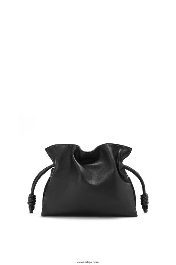 Loewe Жене мини фламенко квачило од напа телеће коже црн HJTY206