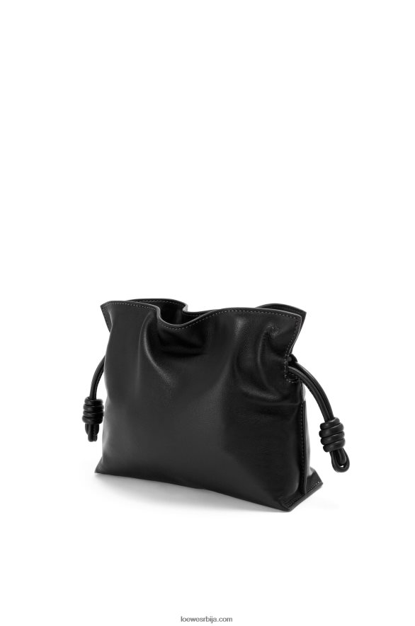 Loewe Жене мини фламенко квачило од напа телеће коже црн HJTY206