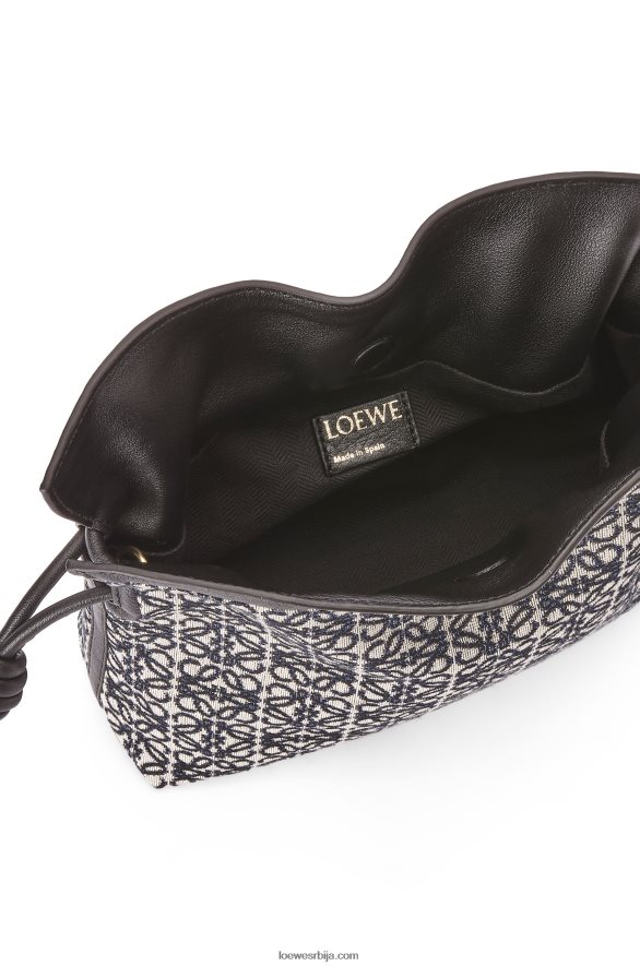 Loewe Жене мини фламенко квачило од анаграм жакарда и телеће коже морнарско/црна HJTY292