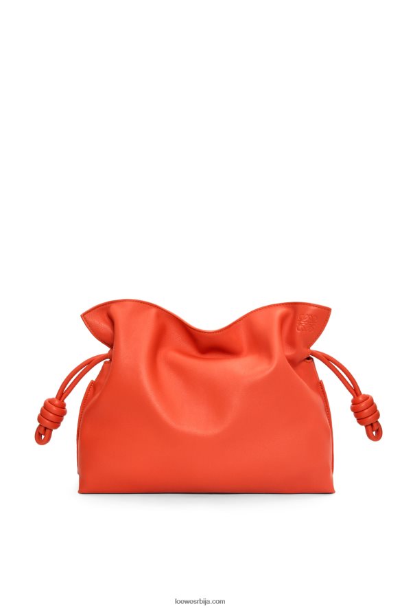 Loewe Жене фламенко квачило од напа телеће коже излазак сунца наранџаста HJTY356