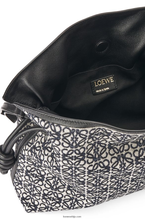 Loewe Жене фламенко квачило од анаграм жакарда и телеће коже морнарско/црна HJTY543