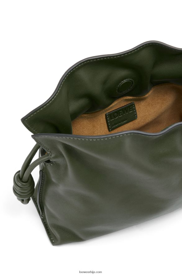 Loewe Жене мини фламенко квачило од напа телеће коже винтаге каки HJTY553