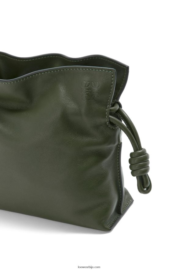Loewe Жене мини фламенко квачило од напа телеће коже винтаге каки HJTY553