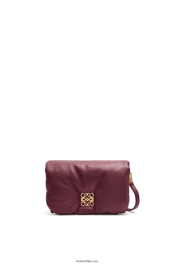 Loewe Жене мини пуффер гоиа торба од сјајне напа јагњеће коже бордо HJTY251