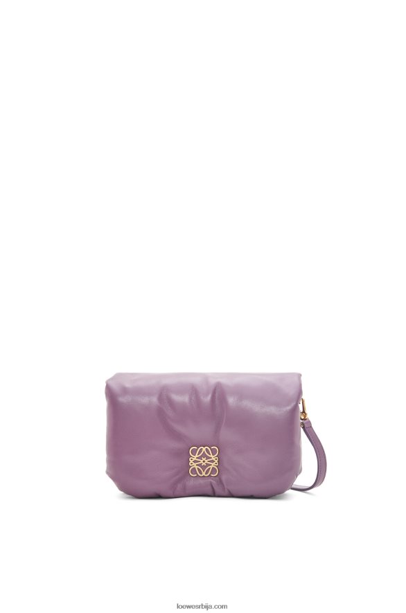 Loewe Жене мини пуффер гоиа торба од сјајне напа јагњеће коже лаванда HJTY322
