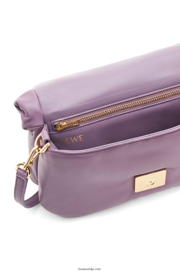 Loewe Жене мини пуффер гоиа торба од сјајне напа јагњеће коже лаванда HJTY322