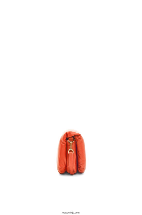 Loewe Жене мини пуффер гоиа торба од сјајне напа јагњеће коже излазак сунца наранџаста HJTY326