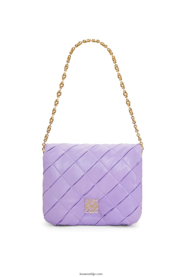 Loewe Жене пуффер гоиа у набраној сјајној напа јагњећој кожи светло љубичаста HJTY379