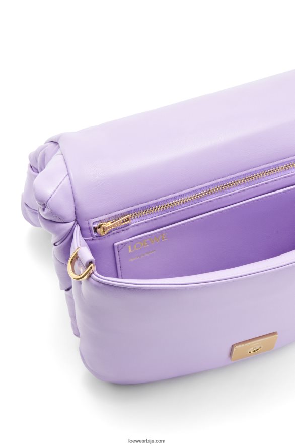 Loewe Жене пуффер гоиа у набраној сјајној напа јагњећој кожи светло љубичаста HJTY379