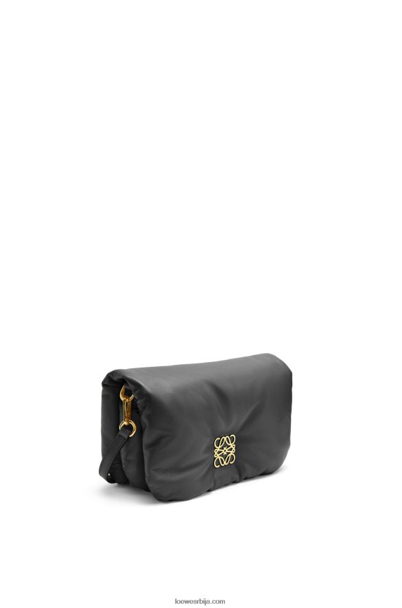 Loewe Жене мини пуффер гоиа торба од сјајне напа јагњеће коже црн HJTY413