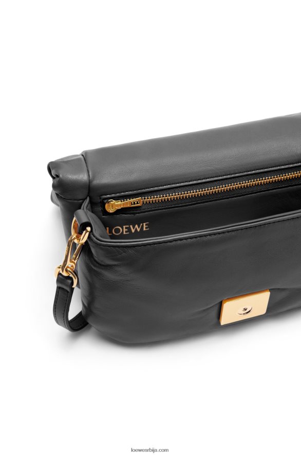 Loewe Жене мини пуффер гоиа торба од сјајне напа јагњеће коже црн HJTY413