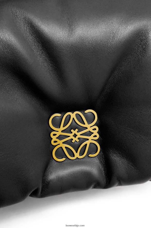 Loewe Жене мини пуффер гоиа торба од сјајне напа јагњеће коже црн HJTY413