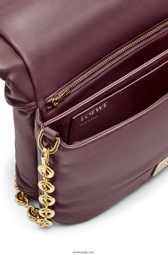 Loewe Жене пуффер гоиа торба од сјајне напа јагњеће коже бордо HJTY416