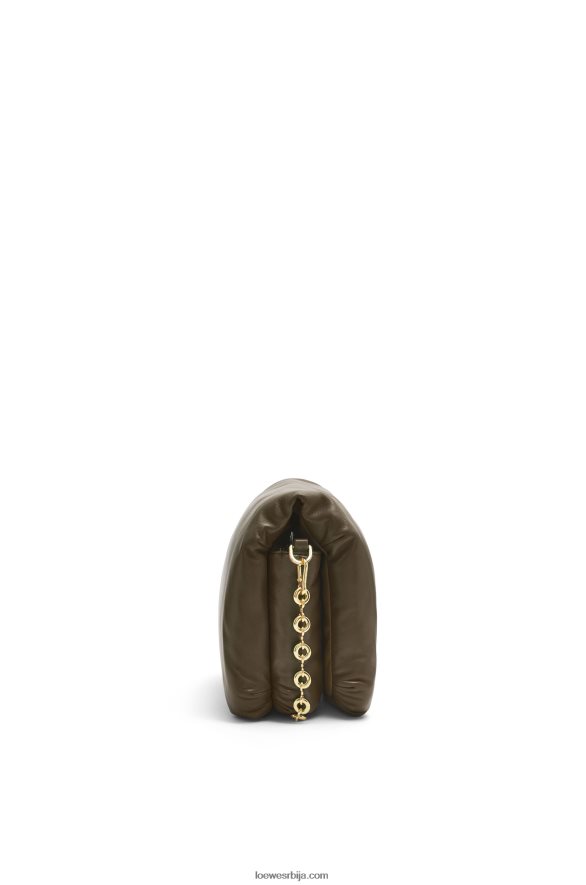 Loewe Жене пуффер гоиа торба од сјајне напа јагњеће коже тамно каки зелена HJTY465