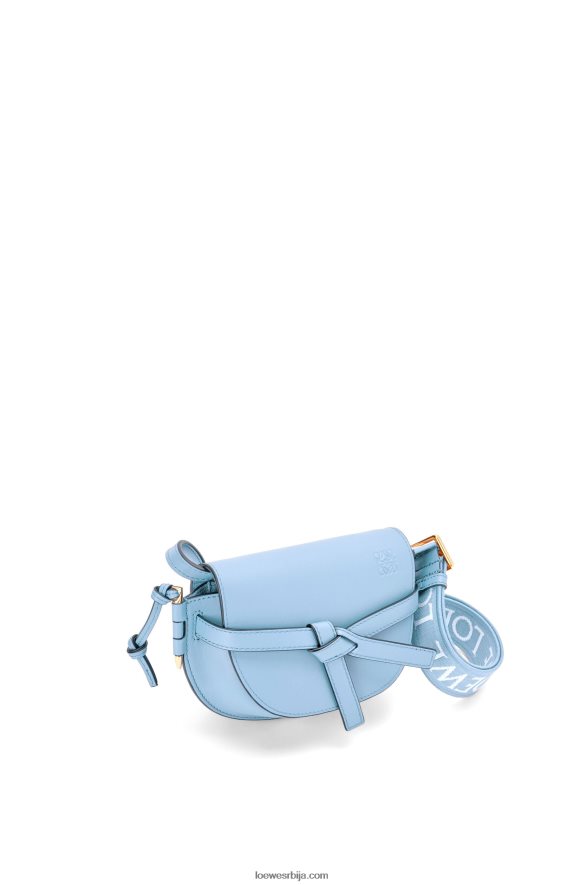 Loewe Жене мини гате дупла торба од меке телеће коже и жакарда прашњаво плаво HJTY194