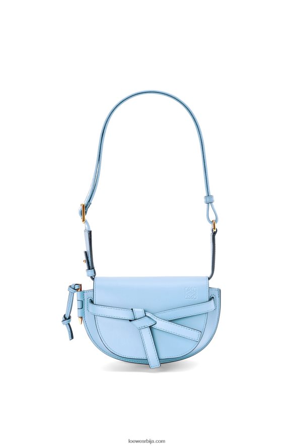 Loewe Жене мини гате дупла торба од меке телеће коже и жакарда прашњаво плаво HJTY194