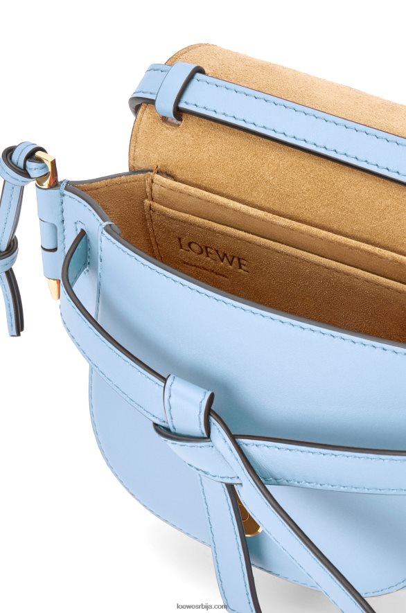 Loewe Жене мини гате дупла торба од меке телеће коже и жакарда прашњаво плаво HJTY194