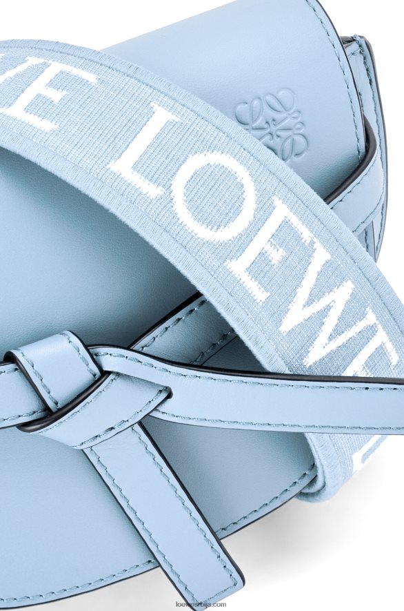 Loewe Жене мини гате дупла торба од меке телеће коже и жакарда прашњаво плаво HJTY194