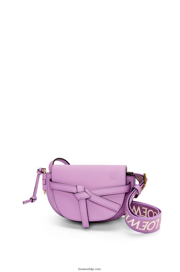 Loewe Жене мини гате дупла торба од меке телеће коже и жакарда гуимауве HJTY196