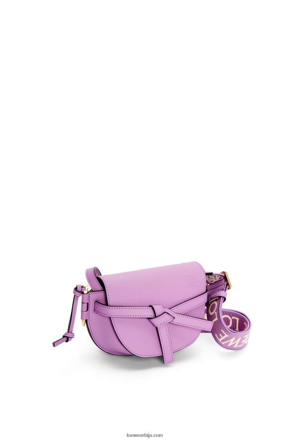Loewe Жене мини гате дупла торба од меке телеће коже и жакарда гуимауве HJTY196