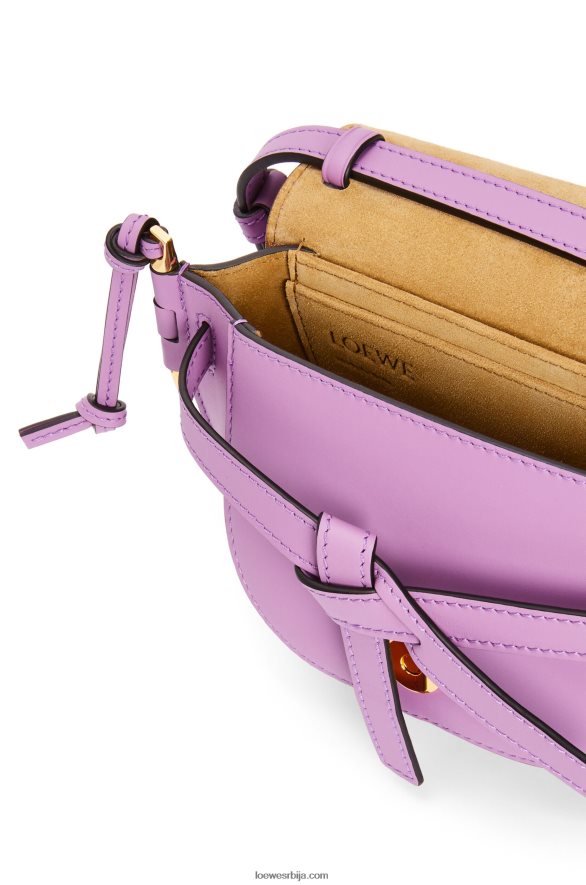 Loewe Жене мини гате дупла торба од меке телеће коже и жакарда гуимауве HJTY196