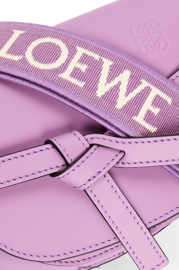 Loewe Жене мини гате дупла торба од меке телеће коже и жакарда гуимауве HJTY196