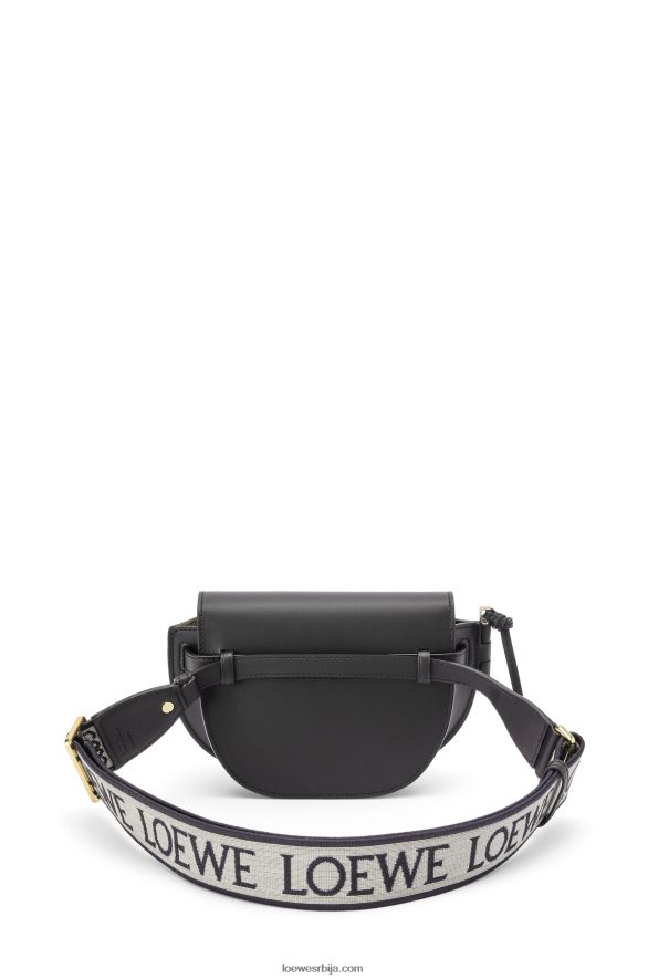 Loewe Жене мини гате дупла торба од меке телеће коже и жакарда црн HJTY197