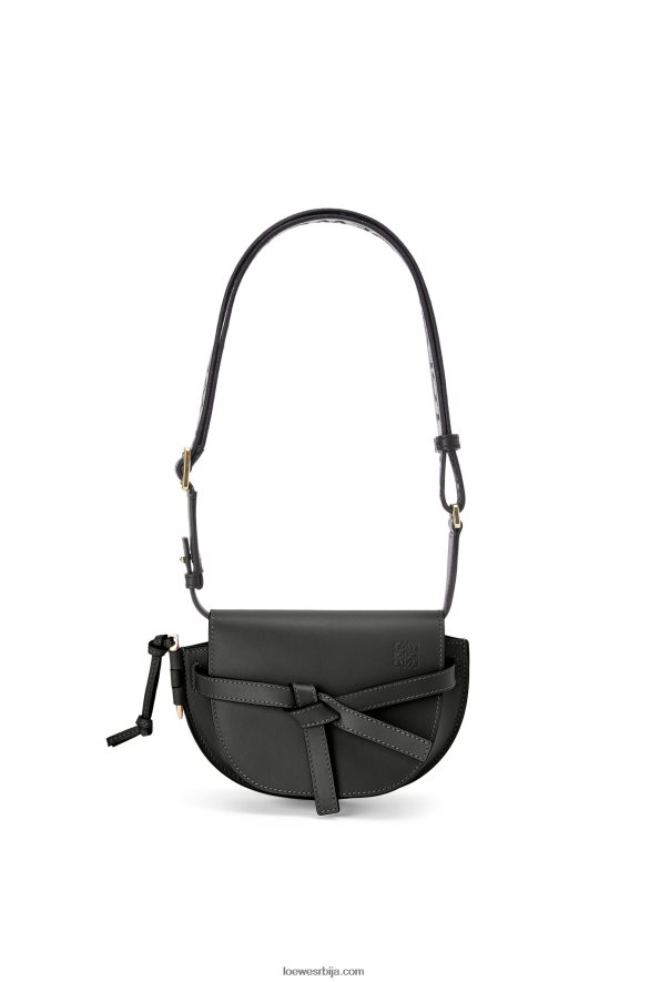 Loewe Жене мини гате дупла торба од меке телеће коже и жакарда црн HJTY197