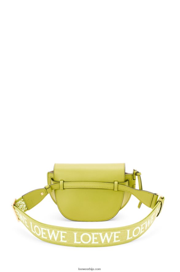 Loewe Жене мини гате дупла торба од меке телеће коже и жакарда лимето жута HJTY210