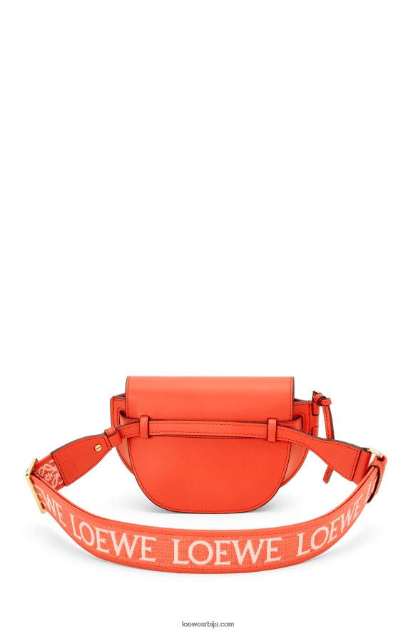 Loewe Жене мини гате дупла торба од меке телеће коже и жакарда излазак сунца наранџаста HJTY212
