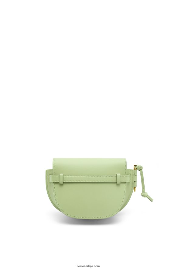 Loewe Жене мини гате дупла торба од меке телеће коже и жакарда светло бледо зелена HJTY232