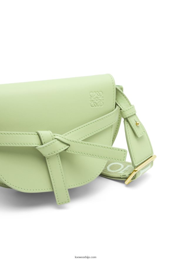 Loewe Жене мини гате дупла торба од меке телеће коже и жакарда светло бледо зелена HJTY232
