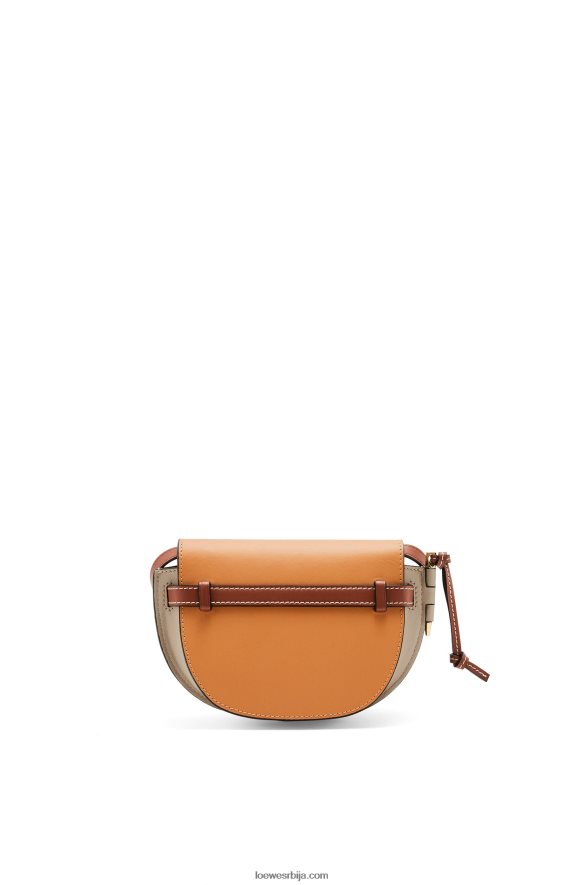 Loewe Жене мини гате дупла торба од меке телеће коже ћилибар / светло сива / боја рђе HJTY238