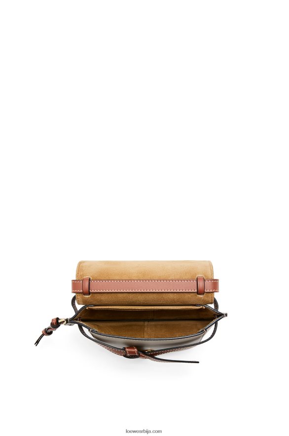 Loewe Жене мини гате дупла торба од меке телеће коже ћилибар / светло сива / боја рђе HJTY238