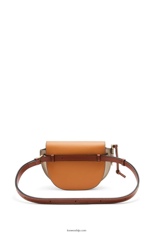 Loewe Жене мини гате дупла торба од меке телеће коже ћилибар / светло сива / боја рђе HJTY238