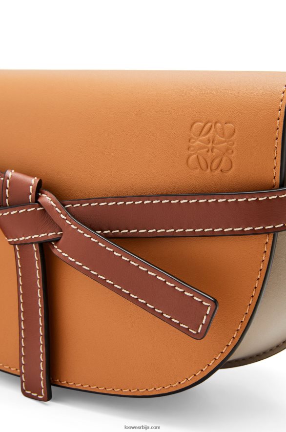 Loewe Жене мини гате дупла торба од меке телеће коже ћилибар / светло сива / боја рђе HJTY238