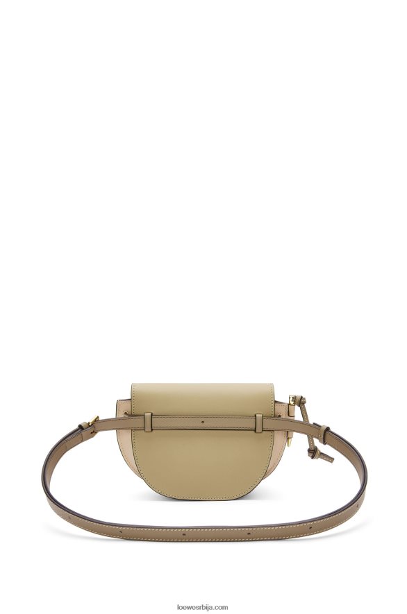 Loewe Жене мини гате дупла торба од меке телеће коже глинено зелена/прашна беж HJTY240