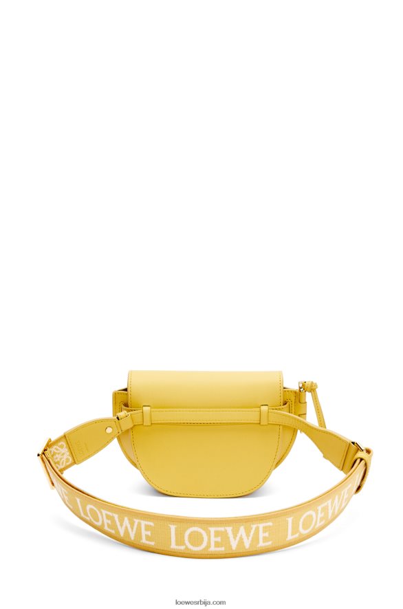 Loewe Жене мини гате дупла торба од меке телеће коже и жакарда тамно жута HJTY262